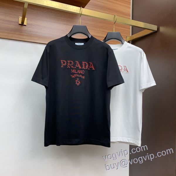 2025爆買いセール プラダ スーパーコピー 絶大な人気を誇る 半袖Tシャツ 2色可選