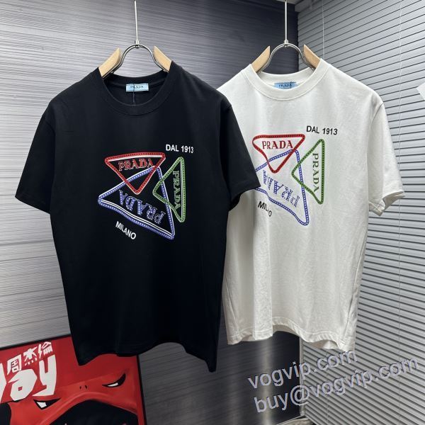 ランキング1位 プラダ コピーブランド 半袖Tシャツ 2色可選 2025HOT得価