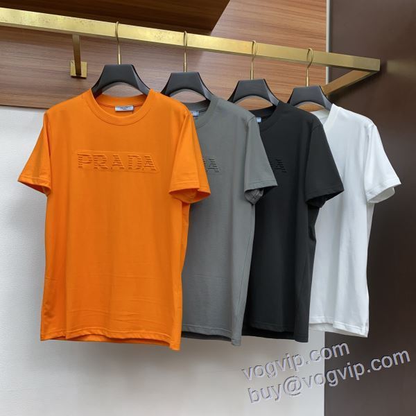 2025年モデル入荷 プラダ PRADA ブランドコピー 半袖Tシャツ 4色可選 変わらない人気を誇る