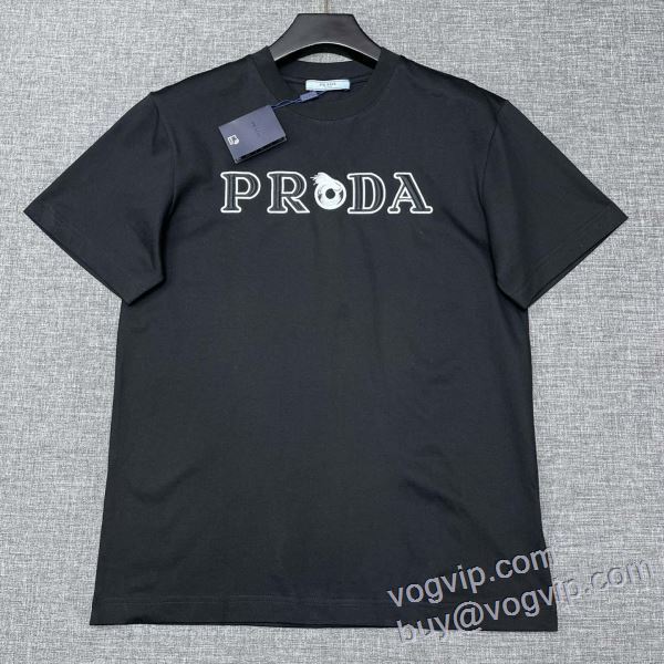 2025新商品！ プラダ PRADA 半袖Tシャツ 偽物ブランド 2色可選 モデル大絶賛?