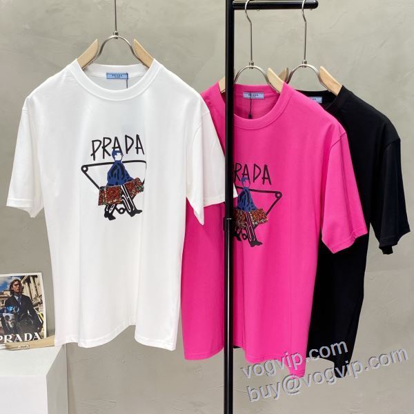 2025数量限定セール コピー ブランド プラダ PRADA 半袖Tシャツ 3色可選 高評価の人気品