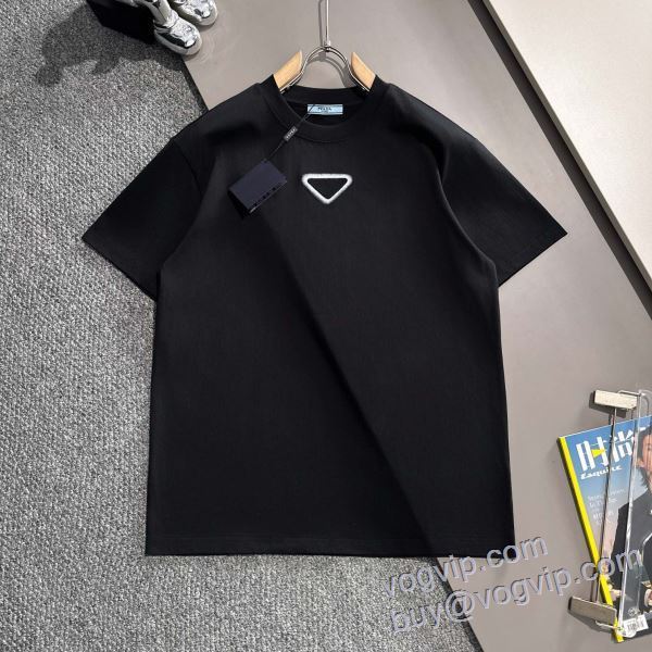 プラダ PRADA 2025数量限定セール 半袖Tシャツスーパーコピー 激安  2色可選 肌触りの気持ちい?