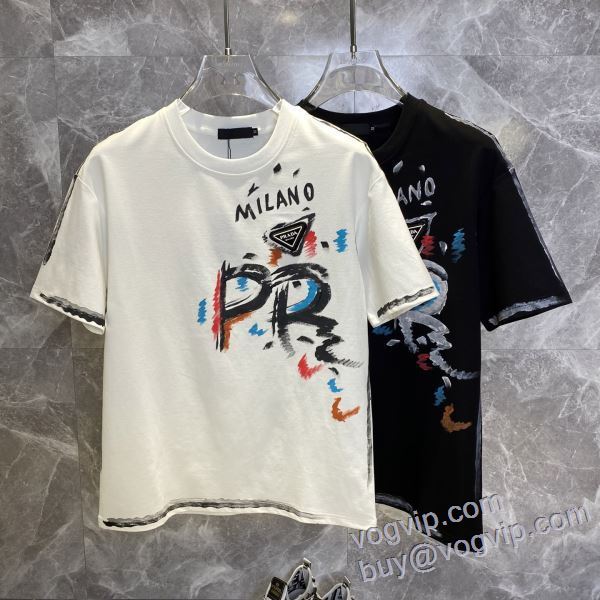 主役になる存在感 半袖Tシャツ ブランドコピー プラダ PRADA 2025人気定番品質保証 2色可選