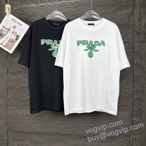 大人キレイに仕立てる ブランドスーパーコピー 激安専門店 2025人気セール高品質 半袖Tシャツ 2色可選 プラダ PRADA