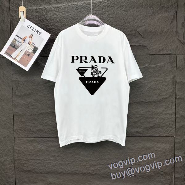 人気スーパーコピーブランド 2025品質保証100%新品 半袖Tシャツ 2色可選 プラダ PRADA 特別人気感謝SALE