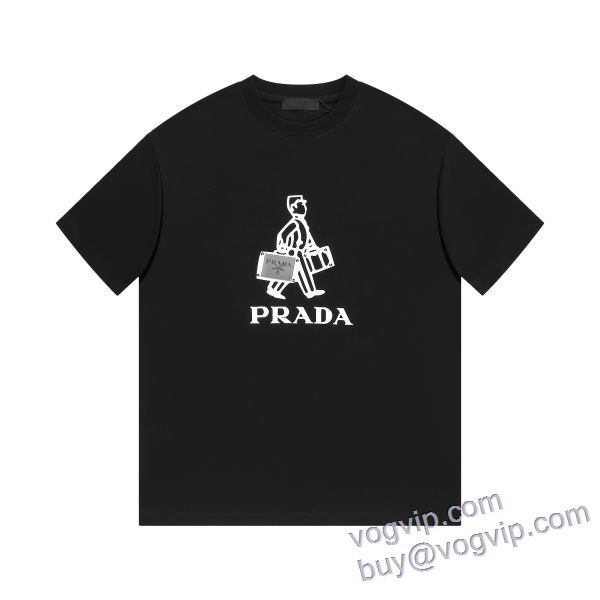 お買い得品 半袖Tシャツ ブランドコピー激安販売 プラダ PRADA 2025激安大特集 2色可選