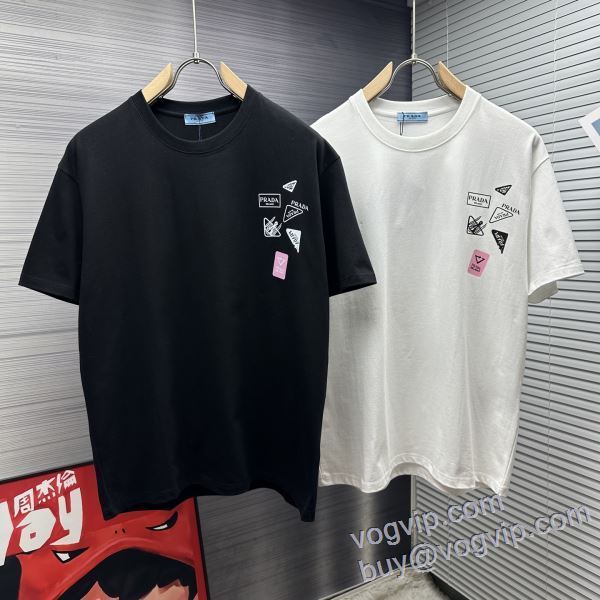 最大級ブランドコピー通販優良店 プラダ PRADA 2025高評価 半袖Tシャツ 2色可選 入手困難！