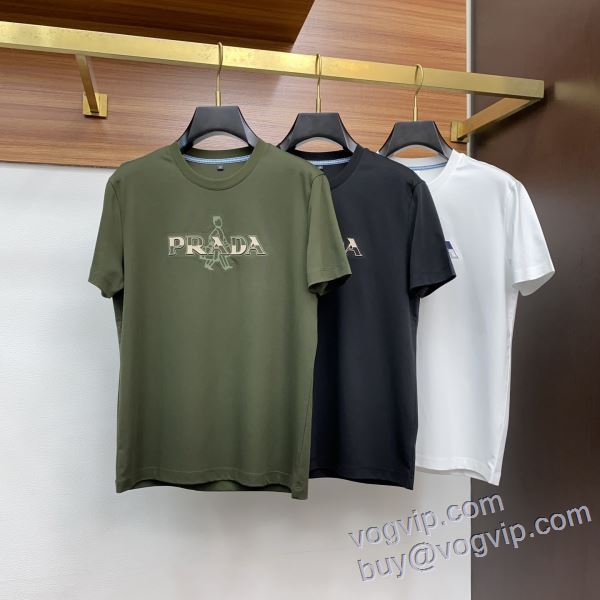 半袖Tシャツ プラダ ブランドコピー 2025超人気新品 3色可選 【激安】