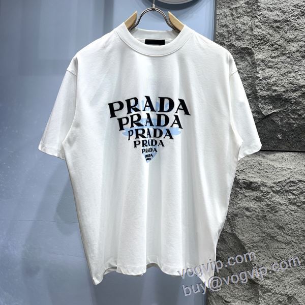 美品！プラダ PRADA コピー ブランド 半袖Tシャツ 2色可選 2025超激得安い