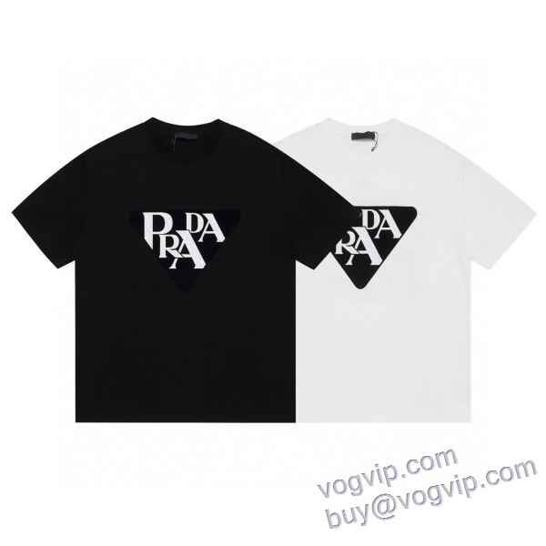 プラダ PRADA 2025お買い得豊富な 半袖Tシャツ 2色可選 大人気☆NEW!!