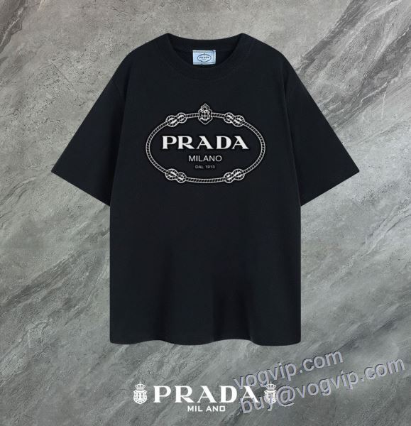 ★安心★追跡付 プラダ PRADA ブランドコピー代引き専門店 半袖Tシャツ 2色可選 2025お得セール