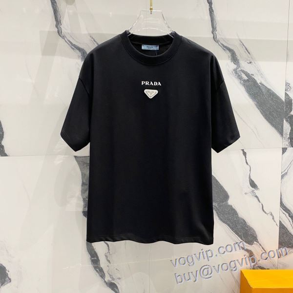 大特価 半袖Tシャツ 2色可選 プラダ PRADA 2025HOT本物保証 スーパーコピー n級品
