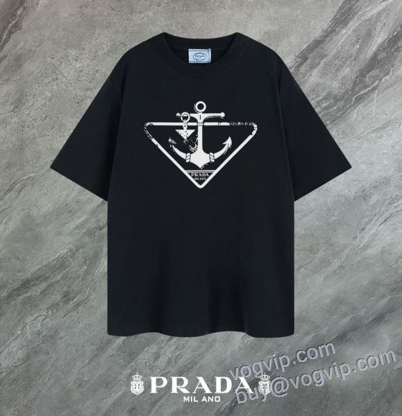 業界高品質スーパーコピー お買得 プラダ PRADA 半袖Tシャツ 2色可選 2025HOT本物保証