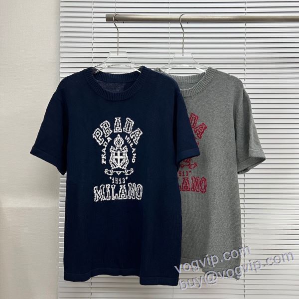高級感溢れるデザイン 半袖Tシャツ 2色可選 プラダ PRADA 2025最新入荷 ブランドコピー激安販売