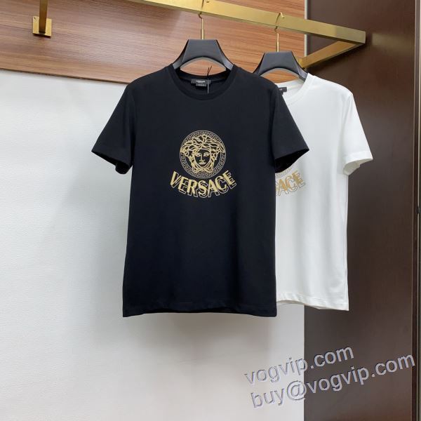 海外限定ライン ヴェルサーチ スーパーコピー 半袖Tシャツ 2色可選 2025年モデル入荷