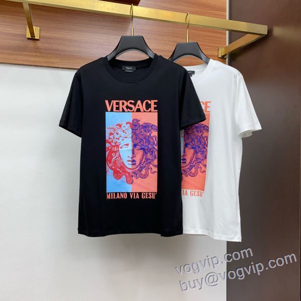 半袖Tシャツ 2色可選 ヴェルサーチ VERSACE 2025爆買い新作 スーパーコピー信用できるサイト 高級感漂わせる