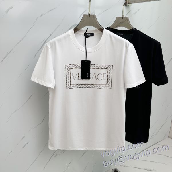 2025超激得高品質 ヴェルサーチ VERSACE 耐久性に優れ 半袖Tシャツ 2色可選 人気スーパーコピーブランド