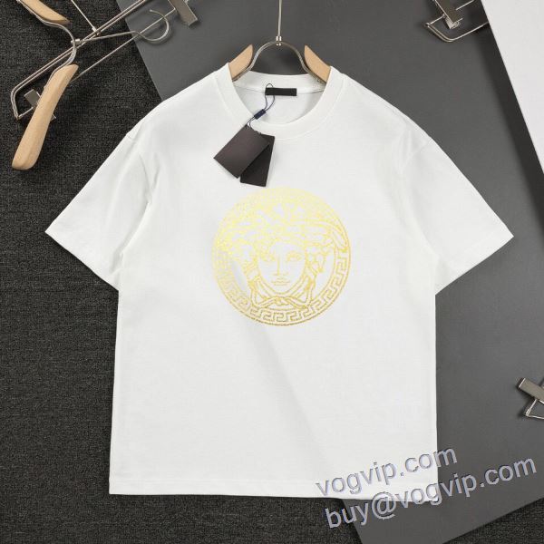 半袖Tシャツ 2色可選 人気 ランキング ヴェルサーチ VERSACE 2025割引セール 最大級ブランドコピー通販優良店