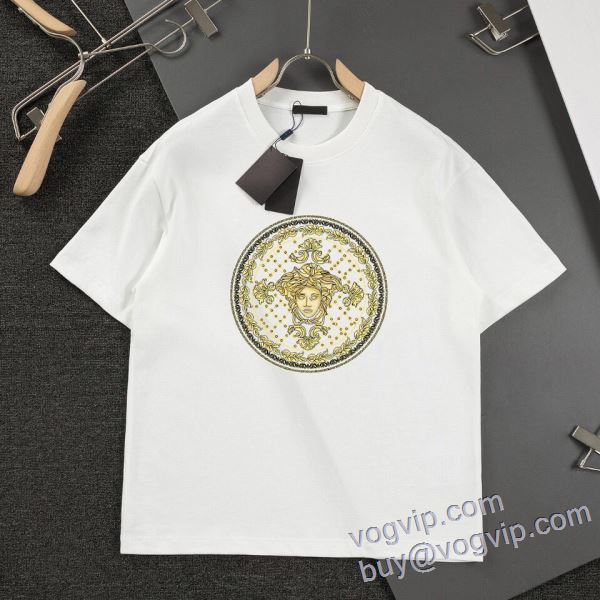 利便性に優れ ヴェルサーチ VERSACE 2025激安大特価大人気 半袖Tシャツ 2色可選 高品質なスーパーコピー商品