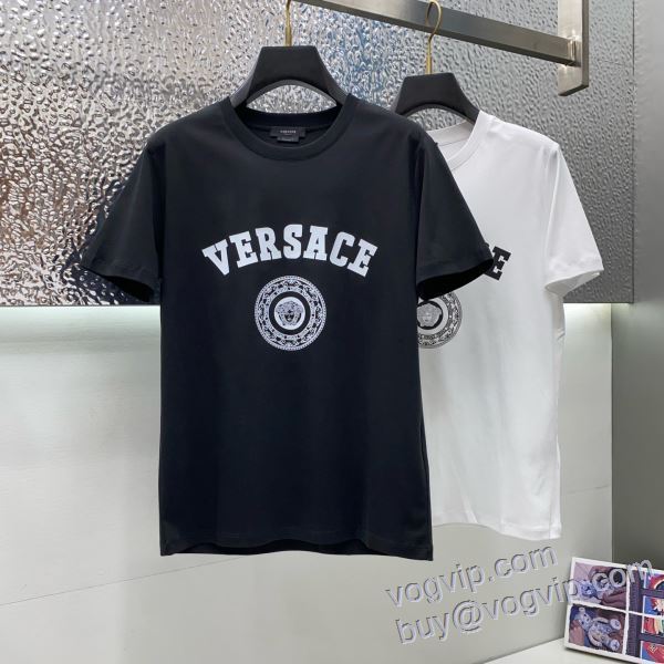 2025人気セール格安 ヴェルサーチ VERSACE ブランドコピー 半袖Tシャツ 2色可選 完売必至の人気モデルをご紹介