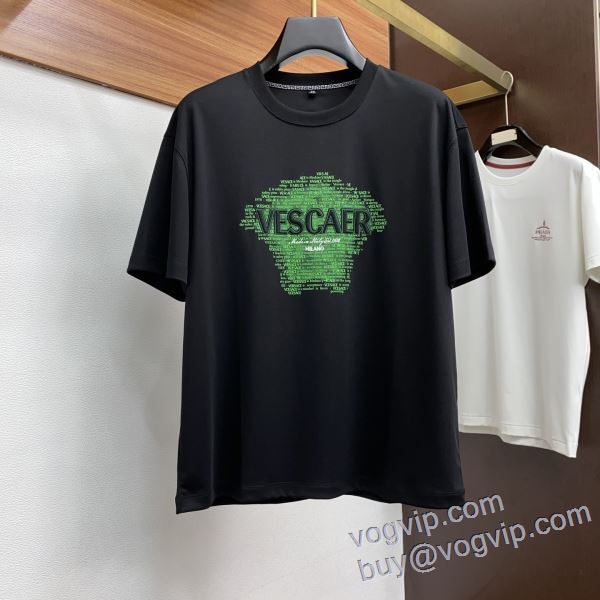 2025人気定番品質保証 ヴェルサーチ 人気雑誌掲載 VERSACE コピー ブランド 半袖Tシャツ