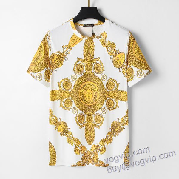 最高N級ブランドコピー 肌触りの気持ちい? ヴェルサーチ VERSACE 半袖Tシャツ 2025最安値高品質