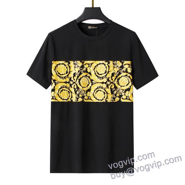 2025お得格安 ヴェルサーチ VERSACE 【人気ブログ掲載】 半袖Tシャツ 2色可選 高品質なスーパーコピー商品