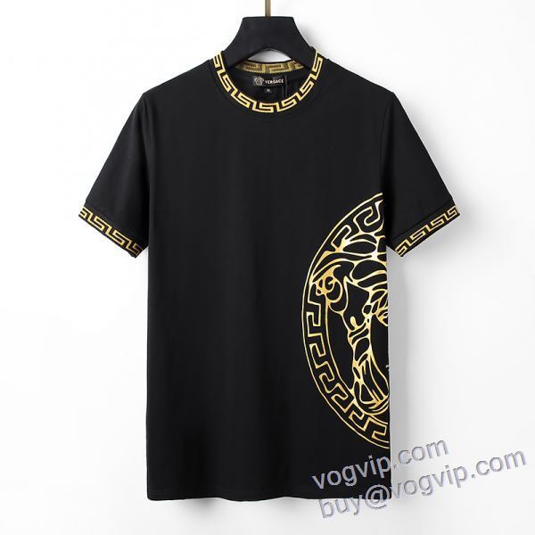 海外セレブ定番愛用 ヴェルサーチ ブランド 偽物 通販 半袖Tシャツ 2色可選 2025超激得安い