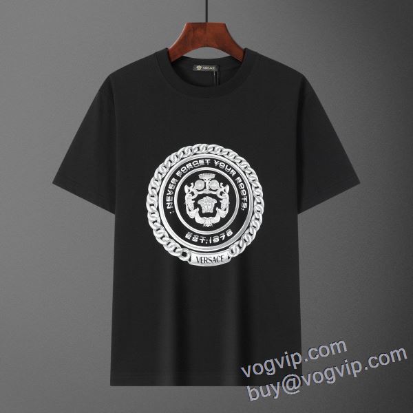 偽物ブランド めちゃくちゃお得  ヴェルサーチ VERSACE 半袖Tシャツ 2色可選 2025人気セールHOT