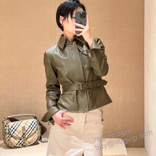 バーバリー BURBERRYスーパーコピー NWTBU042 レディース 2025超激得高品質 革ジャケット ジャケット、上着 2色可選