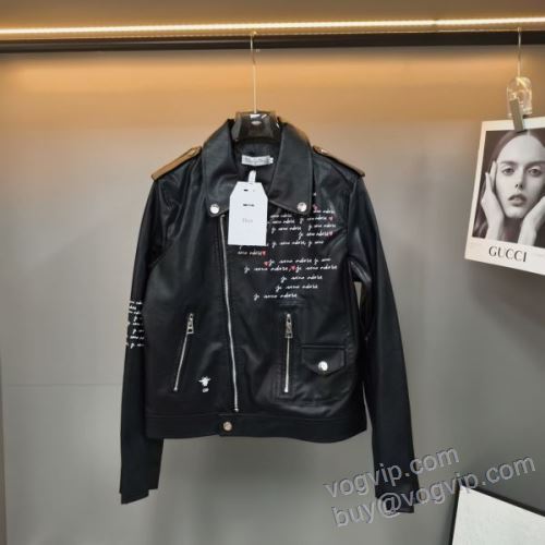 ディオール DIORスーパーコピー NWTDIOR050 レディース 2025HOT品質保証 革ジャンパー ジャケット、上着 2色可選