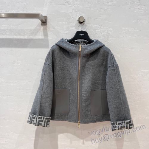 フェンディ FENDIコピーブランド NWTFEN018 レディース 2025HOT豊富な ダッフルコート ジャケット、上着 2色可選