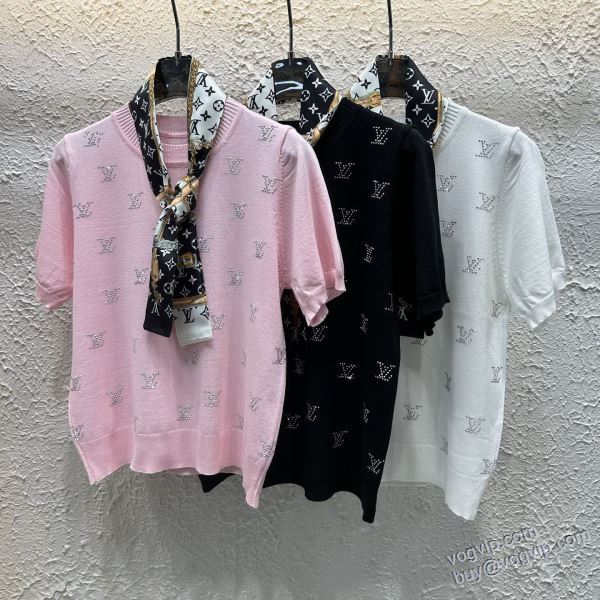 2025驚きの破格値セール ルイ ヴィトン スーパーコピー 激安 NZLVNXZ037 ニット 半袖Tシャツ 3色可選 早くも完売している