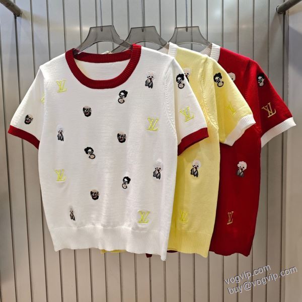定番のアイテム ニット 半袖Tシャツ 2025限定セール高品質 ルイ ヴィトン コピー NZLVNXZ056 3色可選
