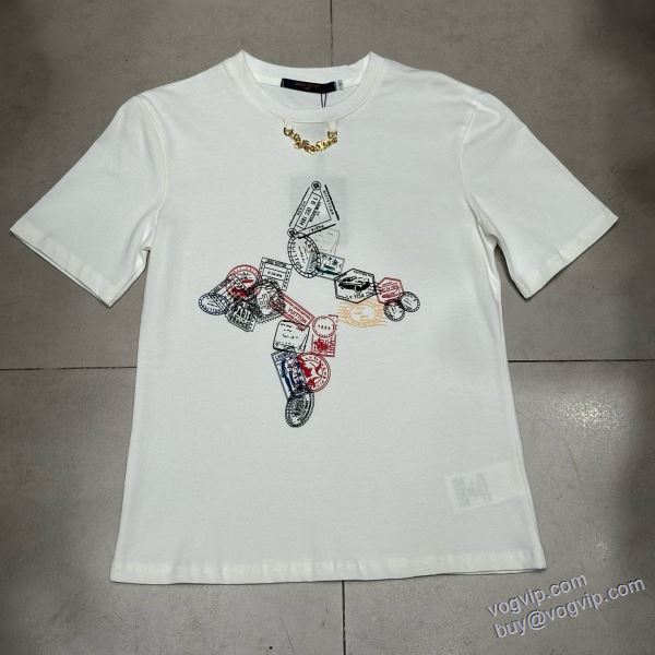 高級感漂わせる ルイ ヴィトン ブランド 偽物 通販 NZLVNXZ058 半袖Tシャツ 2025人気定番品質保証