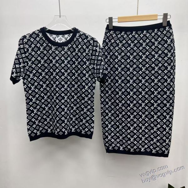半袖Tシャツ ハーフスカート 2025春夏 ルイ ヴィトン LOUIS VUITTONコピーブランド NZLVNXZ071 上下セット 高級感を備えている