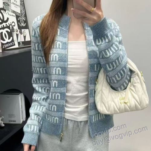 2025人気定番爆買い ミュウミュウ MIUMIUブランドスーパーコピー NWTMIU021 レディース セーター ジャケット、上着 2色可選