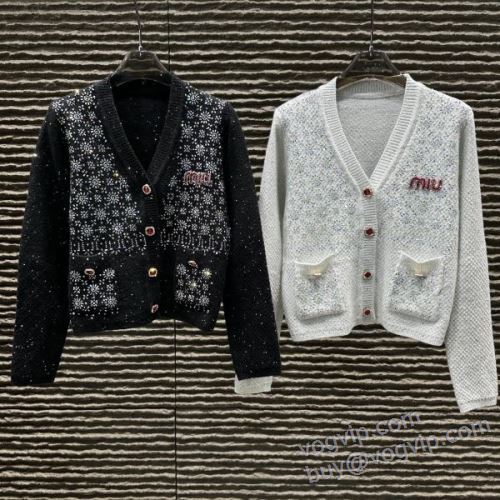 ミュウミュウ業界高品質スーパーコピー NWTMIU028 レディース セーター ジャケット、上着 2色可選 2025秋冬新作