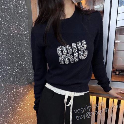 2025品質保証定番人気 ミュウミュウ MIUMIU vogブランド コピー 優良店 NWTMIU033 レディース セーター ジャケット、上着 3色可選