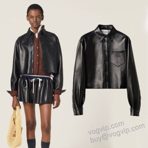 レディース 革ジャケット 2025超人気新品 ミュウミュウ MIUMIU偽物ブランド NWTMIU056 ジャケット、上着