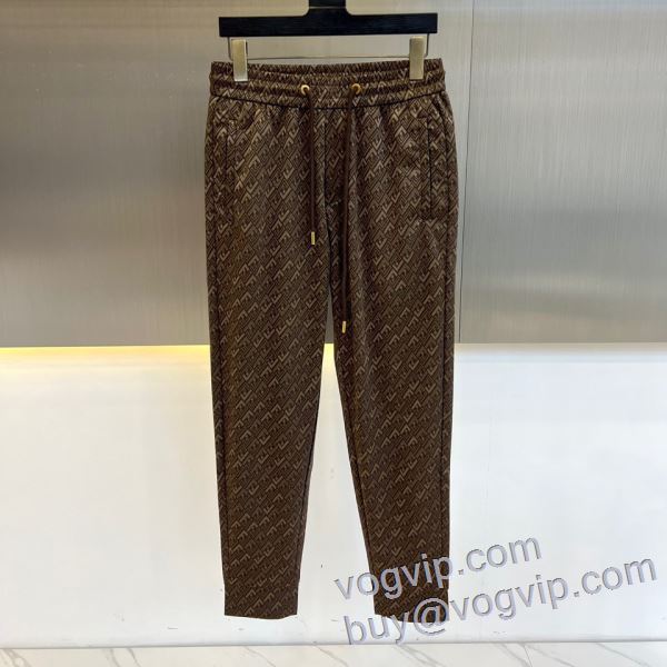 シックスタイルに活躍 スエットパンツ チノパン フェンディ ブランドスーパーコピー 2025春夏季超人気 2色可選