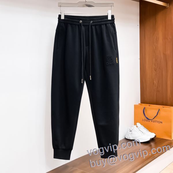 著名人の着用 ルイ ヴィトン ブランド 偽物 通販 スエットパンツ チノパン 2色可選 2025最安値お得