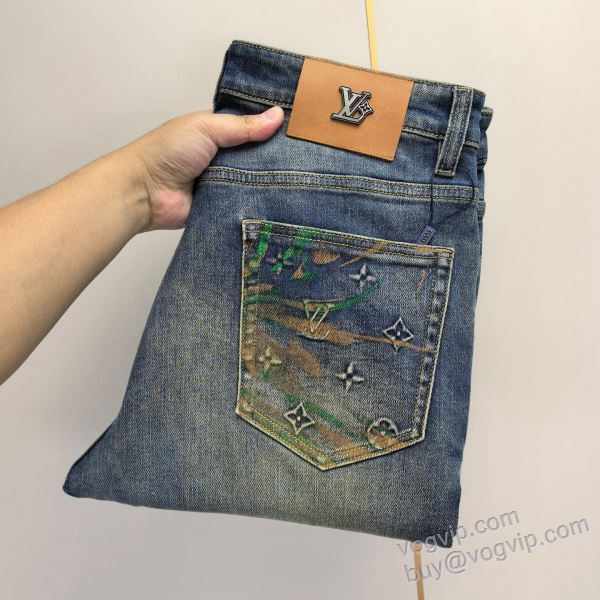 2025最新入荷 ルイ ヴィトンLOUIS VUITTON NZKLV190 ジーンズ デニムパンツ ブランドスーパーコピー 激安専門店