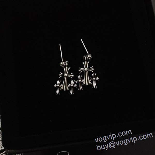 クロムハーツ 2025新作品 ピアス イヤリング CHROME HEARTSスーパーコピー デザインクロス 最安値に挑戦 2色可選