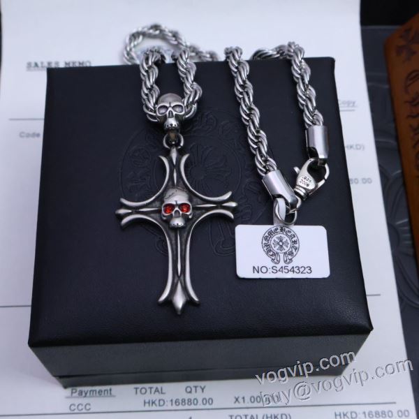 クロムハーツ 2025新商品! ネックレス CHROME HEARTSブランドスーパーコピー デザインクロス 人目を惹くデザイン