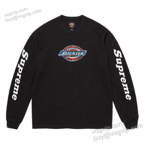 今からの季節にピッタリ！ SUPREME X DICKIES THERMAL L/S TEE SUPCTS019 2025最安値セール シュプリーム偽物ブランド 長袖Tシャツ 2色可選