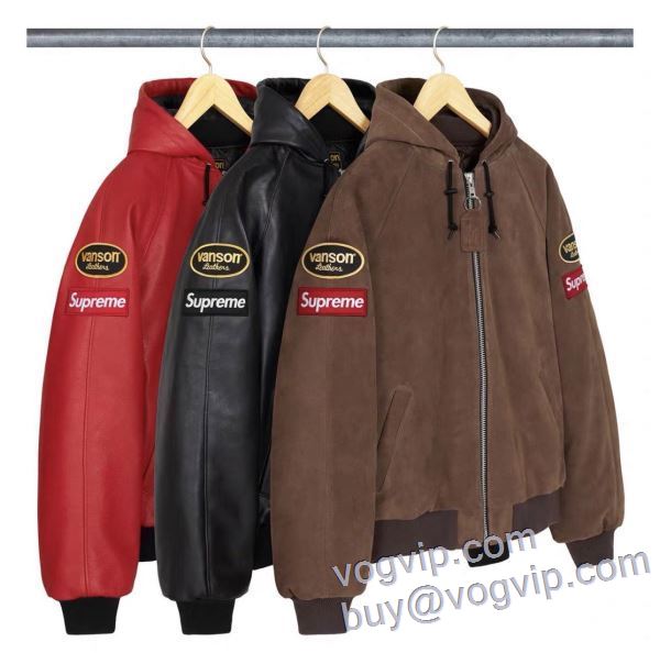 2025爆買い大人気 シュプリームブランド 偽物 通販 ◆モデル愛用◆ Supreme x Vanson Leathers Jacket 革ジャンパー 2色可選 厳しい寒さに耐える