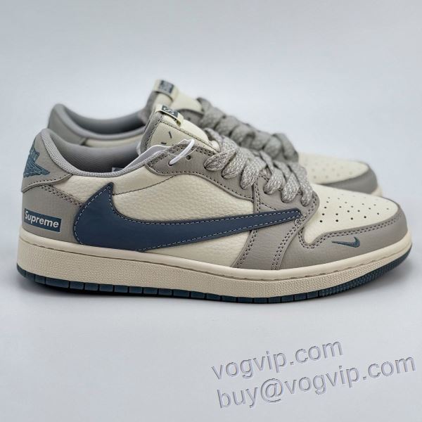 2025人気定番セール シュプリーム ブランドコピー代引き専門店 特別人気感謝SALE Travis Scott x N1ke Air Jordan 1 Low x Supreme スニーカー カジュアルシューズ
