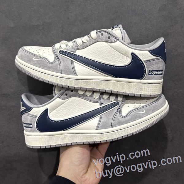 お洒落に魅せる vogブランド コピー 優良店 シュプリーム Travis Scott x Fragment Design x Air Jordan 1 Low OG SP AJ1 Supreme 2025お買い得新品 スニーカー カジュア