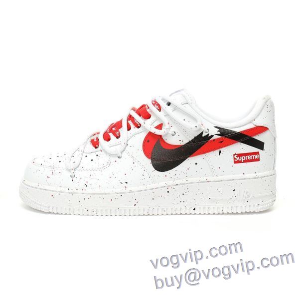 デザイン性の高い Supreme x N1ke Air Force 1'07 LowWhite/Red/Black/Graffit 2025春夏季新作 シュプリーム スニーカー カジュアルシューズ 高品質なスーパーコピー商品